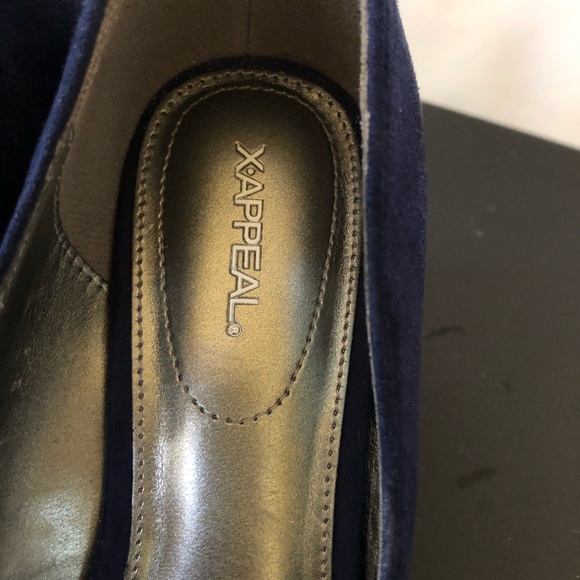 Suede navy blue wedges size 6  X-Appeal - Picture 3 of 5